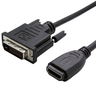 Value DVI-D Dual Link (m) zu HDMI (w) Adapter, Schwarz, 0,15 m