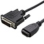 DVI-D Dual Link (m) zu HDMI (w) Adapter, Schwarz, 0,15 m