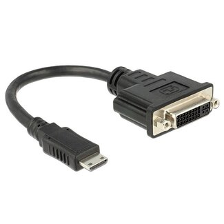 DeLOCK Mini HDMI auf DVI-I Dual Link Adapter Schwarz - 0,20 m