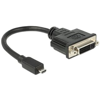 DeLOCK Micro HDMI auf DVI-I Dual Link Adapter / Schwarz - 0,20 m