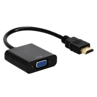 Dolphix HDMI zu VGA Adapter + 3,5mm Klinke & Micro USB, Schwarz - 0,20 m