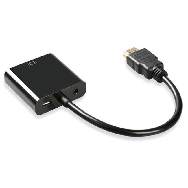 HDMI zu VGA Adapter + 3,5mm Klinke & Micro USB, Schwarz - 0,20 m