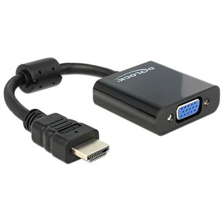 DeLOCK Premium HDMI-zu-VGA Adapter / Schwarz - 0,15 Meter