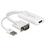Premium VGA + USB (Audio/Strom) zu HDMI Adapter mit CEC / Weiß - 0,25 m