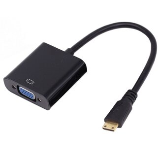 Dolphix Mini HDMI zu VGA + 3,5mm Klinkenadapter Schwarz - 0,15 m
