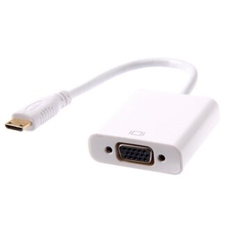 Coretek Mini HDMI auf VGA + 3,5mm Klinke Adapter Weiß - 0,15 m