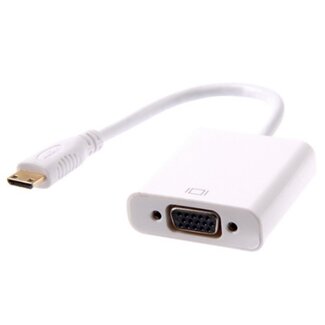 Universal Mini HDMI zu VGA + 3,5mm Klinke & Micro USB Adapter Weiß - 0,15 m