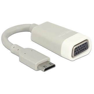 DeLOCK Premium Mini HDMI zu VGA Adapter - kompakt / grau - 0,15 Meter