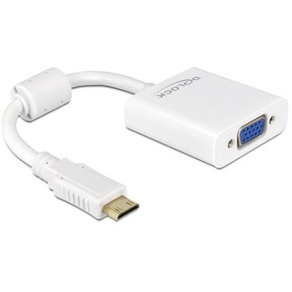 DeLOCK Premium Mini HDMI zu VGA Adapter / Weiß - 0,15 Meter
