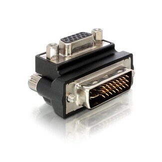 DeLOCK DVI-I (m) auf VGA (w) Adapter - 90° Winkel, schwarz