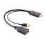 Aktiver HDMI (m) zu DisplayPort (w) Adapter - HDMI 1.4 / DP 1.2 (4K 30Hz) - USB-A Stromversorgung - 0,30 m - Schwarz