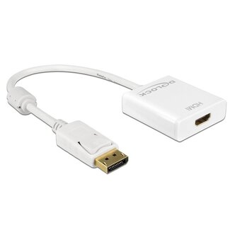 DeLOCK DeLOCK Premium DisplayPort-zu-HDMI aktiver Adapter - DP 1.2 / HDMI 1.4 (4K 30Hz) - Weiß - 0,20 m