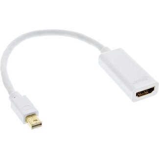 InLine Premium Mini DisplayPort 1.2a auf HDMI 2.0 Adapter (4K 60 Hz) / Weiß - 0,15 m