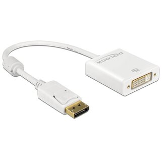 DeLOCK DeLOCK Premium DisplayPort-auf-DVI aktiver Adapter - DP1.2 (1920 x 1200) / Weiß - 0,20 m