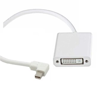 Coretek Mini DisplayPort 1.1 auf DVI Adapter - rechtwinklig rechts (1920 x 1200) / weiß - 0,20 m