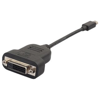 Dolphix Mini DisplayPort 1.1 auf DVI aktiver Adapter (1920 x 1200) / Schwarz - 0,15 m