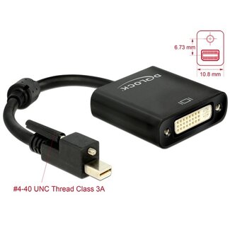 DeLOCK Premium Mini DisplayPort 1.2 zu DVI aktiver Adapter (1920 x 1200) / Schwarz - 0,20 m
