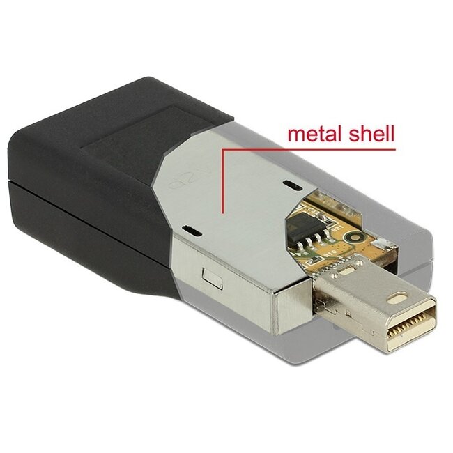 Premium Mini DisplayPort 1.2 auf VGA Adapter / Schwarz