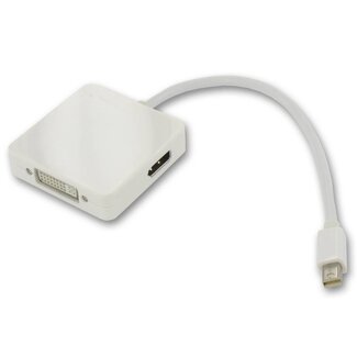 Dolphix Mini DisplayPort 1.1 auf HDMI, DVI & DisplayPort Adapter Weiß - 0,20 m