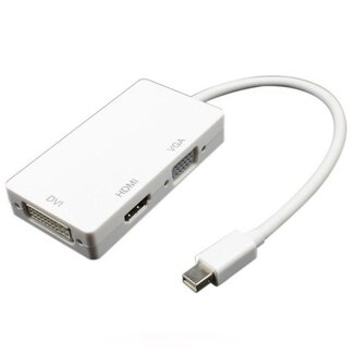 Dolphix Mini DisplayPort 1.1 auf HDMI, DVI & VGA Adapter Weiß - 0,20 m