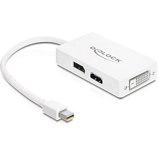 DeLOCK Premium Mini DisplayPort 1.1a auf HDMI, DVI und DisplayPort Adapter Weiß - 0,15 m