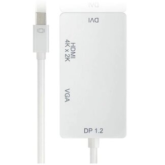 Dolphix Mini DisplayPort 1.2 auf HDMI, DVI & VGA Adapter Weiß 0,15 m