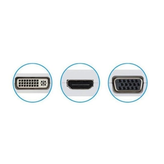 Mini DisplayPort 1.2 auf HDMI, DVI & VGA Adapter, Schwarz - 0,15 m
