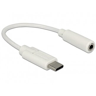 DeLOCK USB-C auf 3,5mm Klinke Audio Adapter - aktiv / weiß - 0,15 m