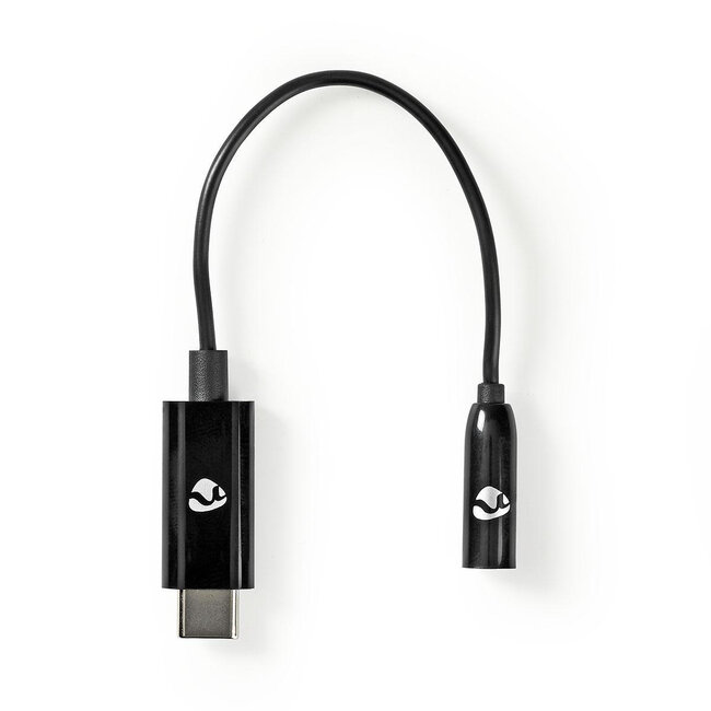 Nedis USB-C auf 3,5mm Klinke Audio Adapter - aktiv - High-Res Audio / Schwarz - 0,15 m