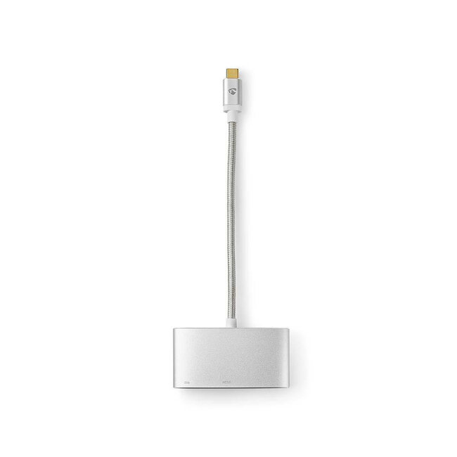 Nedis Premium USB-C auf HDMI 4K 30Hz, USB-A & USB-C PD 100W Adapter Aluminium - 0,20 m