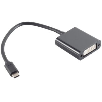 S-Impuls USB-C auf DVI Adapter mit DP Alt Mode (1920 x 1200) / Schwarz - 0,15 m