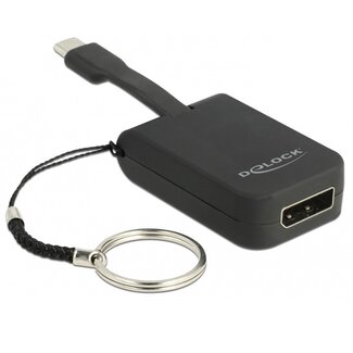 DeLOCK Premium USB-C zu DisplayPort Adapter Schlüsselanhänger mit DP Alt Mode (4K 60 Hz) / Schwarz - 0,05 m