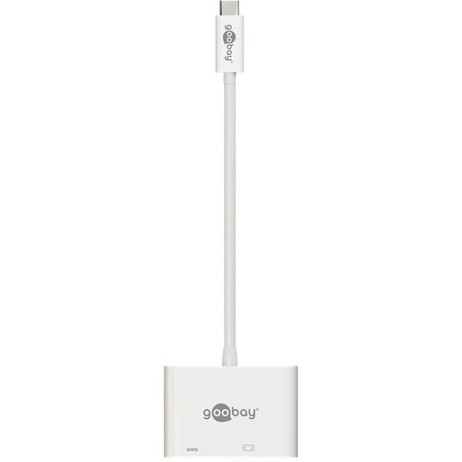 USB-C auf VGA & USB-C PD Adapter mit DP Alt Mode (1920x1200) / Weiß - 0,15 m