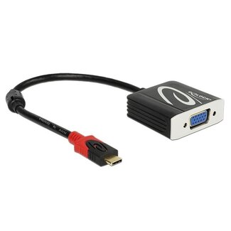 DeLOCK Premium USB-C auf VGA Adapter mit DP Alt Mode (1920 x 1200) / Schwarz - 0,20 m
