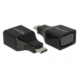 DeLOCK Premium USB-C zu VGA Adapter mit DP Alt Mode (1920 x 1200) / Schwarz