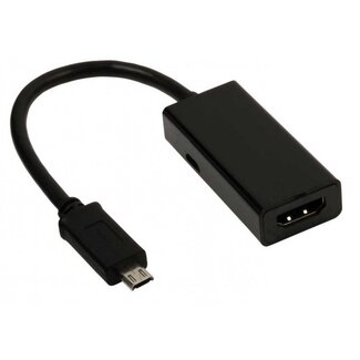 Coretek USB Micro auf HDMI MHL Adapter - 11-Pin (Samsung) / Schwarz - 0,20 m
