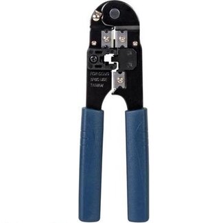 S-Impuls Crimpzange für RJ12 und RJ11 Stecker - Metall / Blau/Schwarz