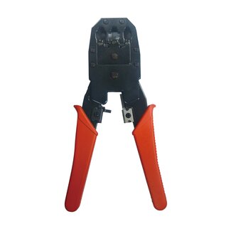 Cablexpert Crimpzange für RJ45, RJ12, RJ11 und RJ10 Stecker - Metall / Rot/Schwarz