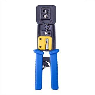 Cablexpert Professionelle Crimpzange mit Ratschenmechanismus für RJ11, RJ12 und RJ45 Steckverbinder / Metall