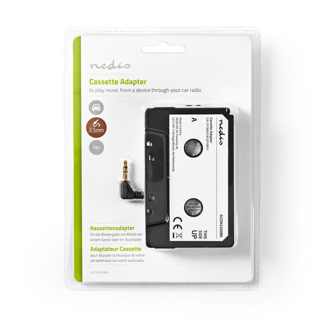 Nedis Auto-Kassettenadapter mit 3,5mm Klinkenstecker, Schwarz