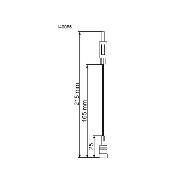ISO (w) - DIN (m) Autoantenne Adapter - 0,20 Meter
