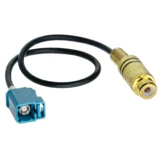 VHBW Fakra Z (m) - RCA (m) Auto Video Adapterkabel RG174 50 Ohm 0,20 m