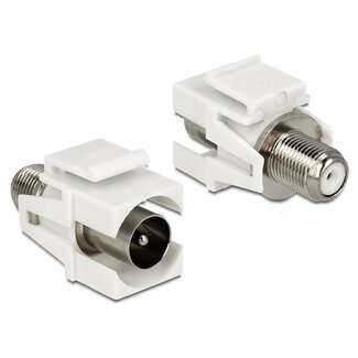 Goobay Keystone Modul F (v) - Koax IEC (m) versenkte Anschluss / Weiß