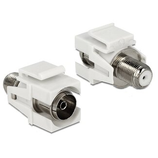 Goobay Keystone Modul F (v) - Koax IEC versenkte Anschluss / Weiß