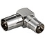 IEC (m) - IEC (w) Winkel-Koaxialadapter Metall