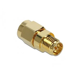 DeLOCK RP-SMA (m) auf RP-SMA (w) Adapter - 50 Ohm / 10 GHz
