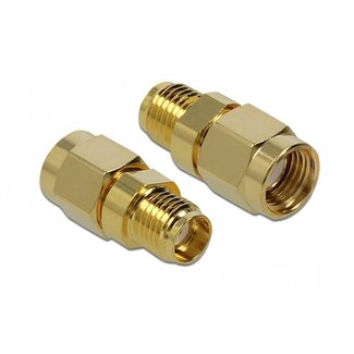 DeLOCK RP-SMA (m) auf SMA (w) Adapter - 50 Ohm / 10 GHz