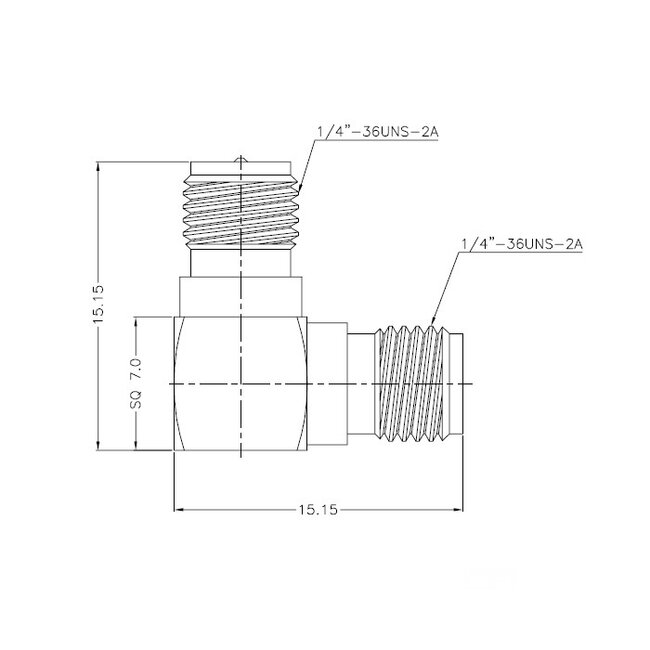 RP-SMA (m) zu SMA (m) Winkeladapter - 50 Ohm / 3 GHz