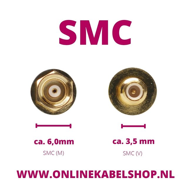 SMA (w) - SMC (w) Adapter - 50 Ohm