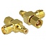 SMC (m) - SMC (w) - SMA (w) T-Adapter - 50 Ohm